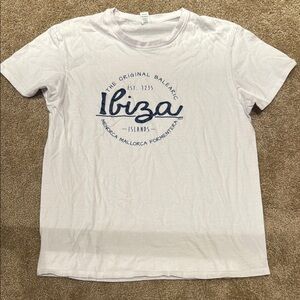 White Ibibza Graphic Tee
